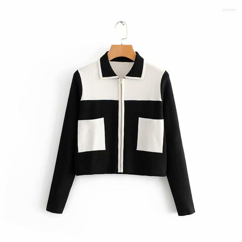 

Women' Sweaters Geckoistail 2022 Autumn Cardigans Sweater Long Sleeve Turn-down Collar Knitted Female Casual Ladies Slim Clothes Jemi22, Black