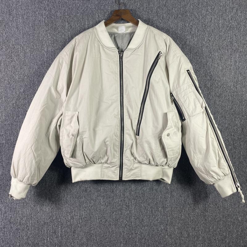 

Men's Jackets High Quality 2022ss Zipper Varsity Fashion Jacket Men Heavy Fabric Unisex Fit Vintage Women Coats Multi-pocket Zip Bomber