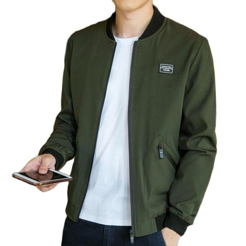 

Men's Jackets Plus Size Trendy Men Jacket Thermal Fit Coat Zipper Decoration Spring Winter JacketMen's, Green