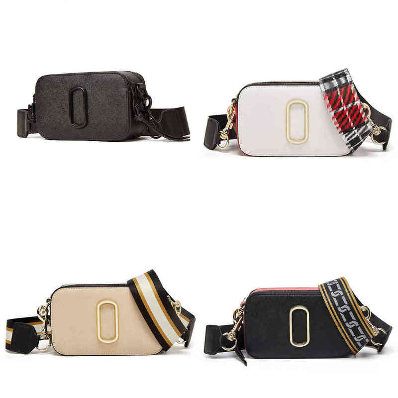 

NXY Evening Bags 2022 Korean version new texture women's bag m wide shoulder strap J fashion color matching camera Single Shoulder Bag, All black