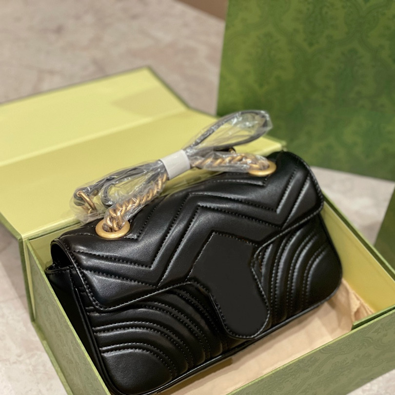 

WOMEN Marmont designer bags 446744 Chain Bags real leather handbag crossbody Fashion shoulder tote bag Classic rainbow phone purse wallet 2022 Top, Box(could get damaged)