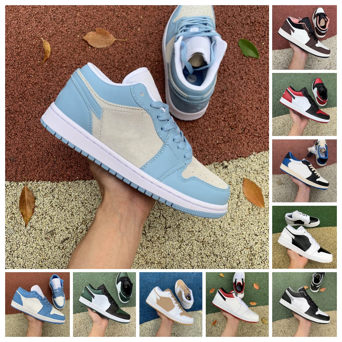 

Jumpman 1 OG 1s Mens Basketball shoes Low Cut Reverse Mocha Panda Chicago Fragment shattered Backboard UNC Blue Jack Bred Toe Smoke Grey Shadow Womens Sports Sneakers, Bubble package bag