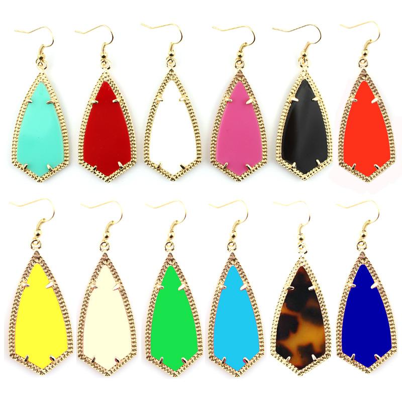 

Dangle & Chandelier Gold Kite Inspired Design Frame Rhombus Earrings American Fashion Southern Style Women Boutique Jewelry WholesaleDangle
