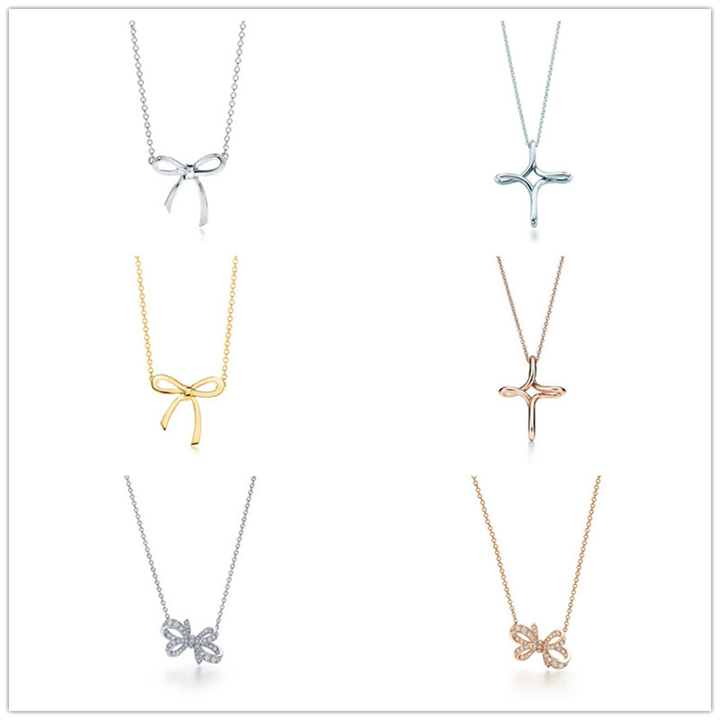 New designer s925 sterling silver luxury necklace for men and women DIY cross bow diamond pendant fashion temperament accessories ladies holiday