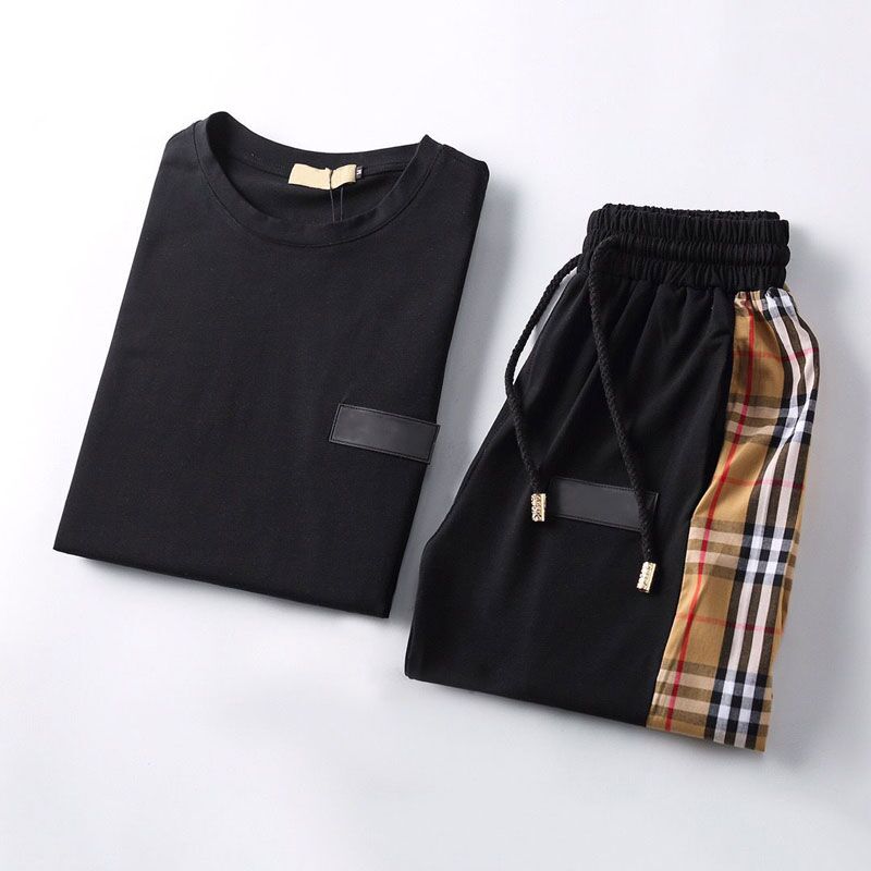 

Summer designer men's Tracksuits sportswear Women's T-shirts short sleeved shorts two sets of outdoor basketball beach letter size2022, Black