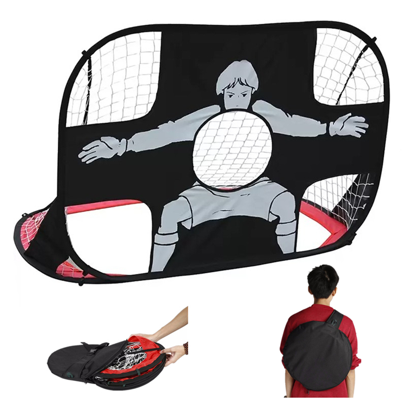 

Accept OEM football ball net Kids Soccer Goal Portable 2 in 1 Pop up with Carry Bag
