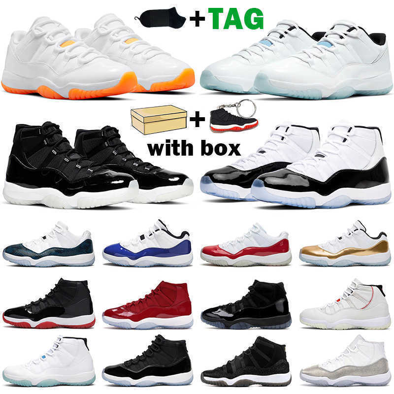 11s hommes femmes chaussures de basket-ball Citrus Legend bleu bas 11 Jubilé 25e anniversaire Cap et robe Space Jam hommes entraîneur sport baske