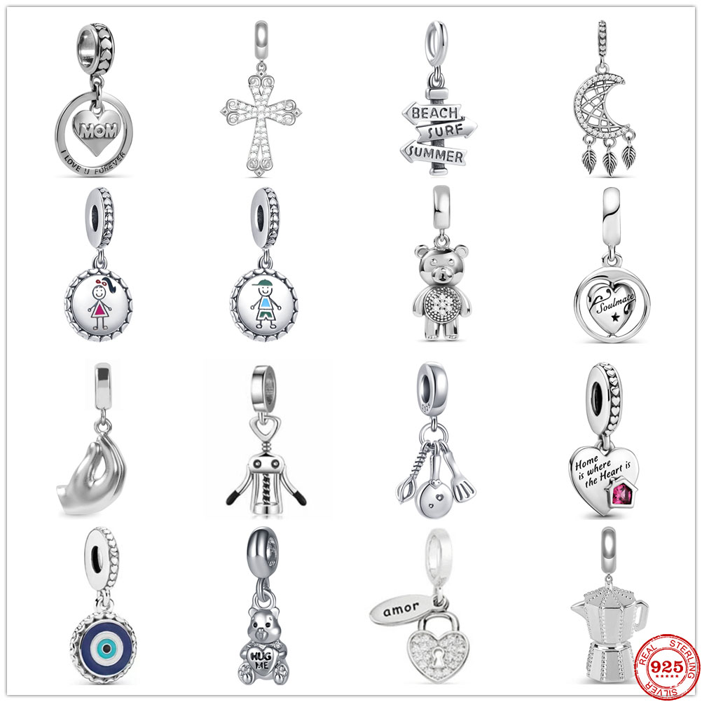 925 STERLING SILPS SANGE LAGON MOOD DREAMCATCHER Café Perles Perle Fit Charms Bracelet Bijoux DIY ACCESSOIRES