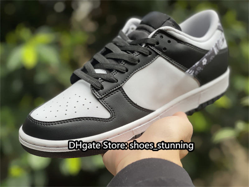 

Top Quality Skateboard Shoes DunkS Low Black Paisley White/Black White Colorway Skateboarding Leisure Shoe Outdoor Sneakers Sports With Original Box