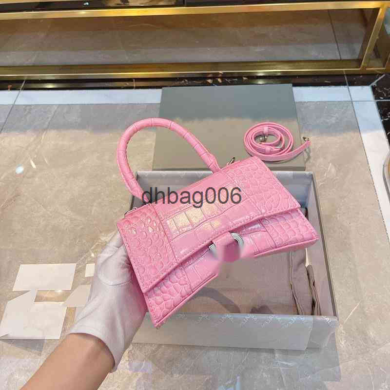 

Designer Luxury Italy 2022 Balencaigas Handbag Alligator Hourglass Leather B-button Portable Single Shoulder