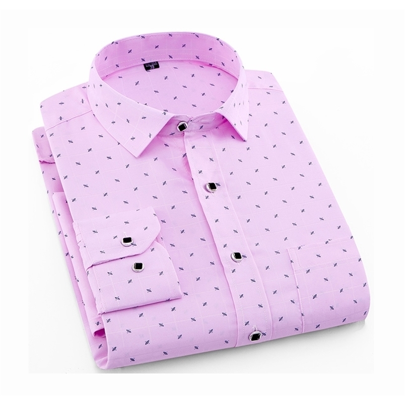 

Men's Long Sleeve Print Plaid Shirt Spring Summer Slim Fit Dress Shirts Brand Male Clothing M-5XL 220401, H810
