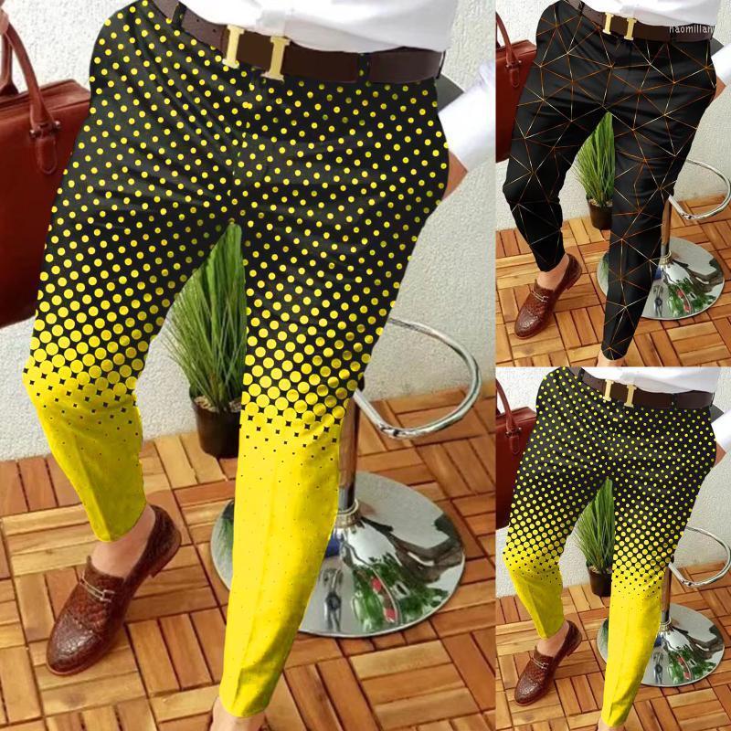 

Men's Pants Men Slim Fit Print Zipper Button Trousers Suit Male Casual Fashion Long Thrill Sweatpants Training ClothingMen's Naom22, Gold
