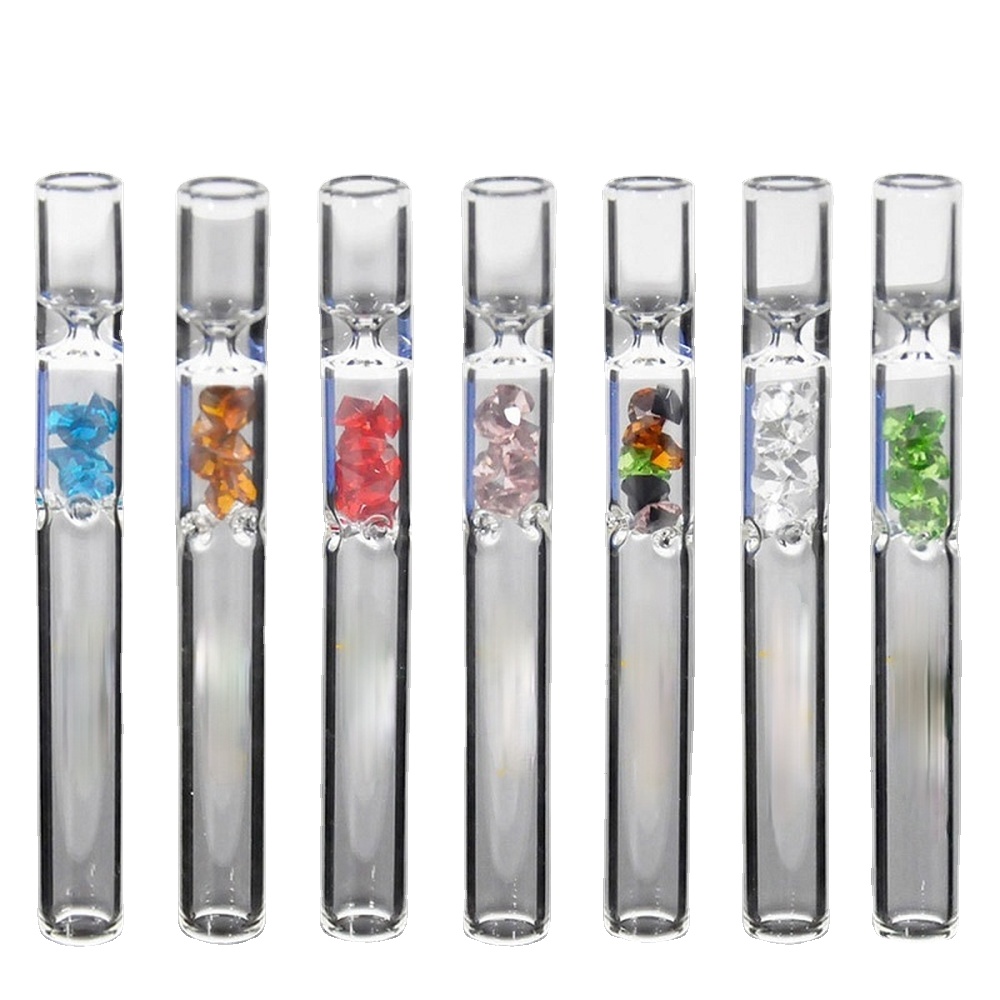 

Glass Tobacco Tube High Transparent Hand Grass Pipes Diamond Series Glass Smoking Pipe Holder Mix Colorful Lighters Smoke Accessories