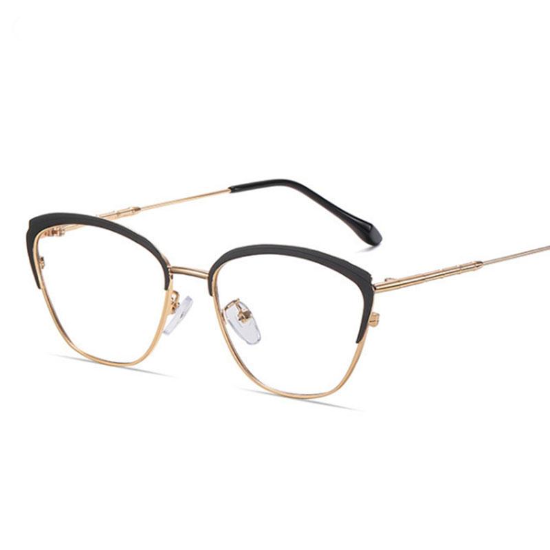 

Sunglasses Cat Eye Retro Anti-blue Light Metal Glasses Frames Men Women Optical Fashion Computer EyeGlasses 50652