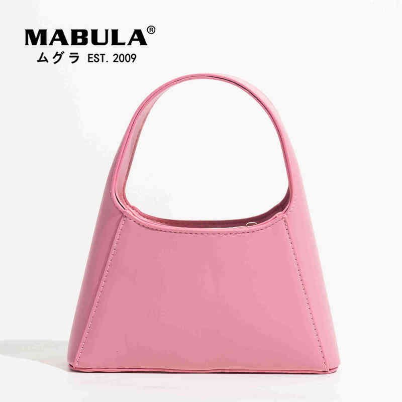 

HBP Shopping Bag Mabula Elegant Pink Top Handle Wallet for Women Triangle Design Faux Leather Crossbody Bag Simple Small Tote Handbag Phone 220723
