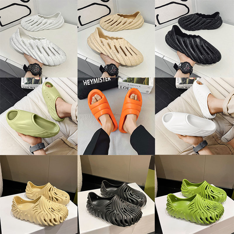 

summer men slippers women slide Triple White Black Enflame Orange Glow Green beach sandals casual outdoor chunky Scuffs, 16 36-45