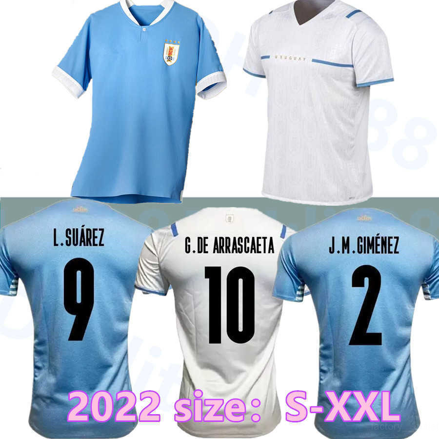2022 Uruguay SUAREZ CAVANI Soccer Jerseys 2023 VALVERDE ARRASCAETA maillots de foot R.BENTANCUR GIMENEZ Home Away Football Shirts men kids-image-776467385
