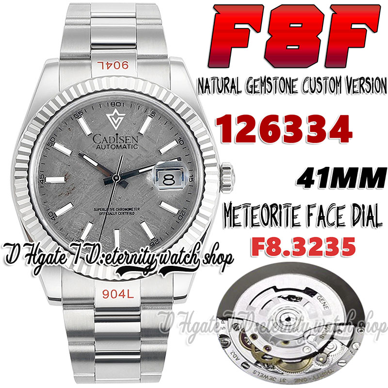 

F8F f8126334 SA3235 Automatic Mens Watch 41MM Natural meteorite dial Stick Markers 904L Oystersteel Bracelet Customized version of natural gem eternity Watches, Watch waterproof cost