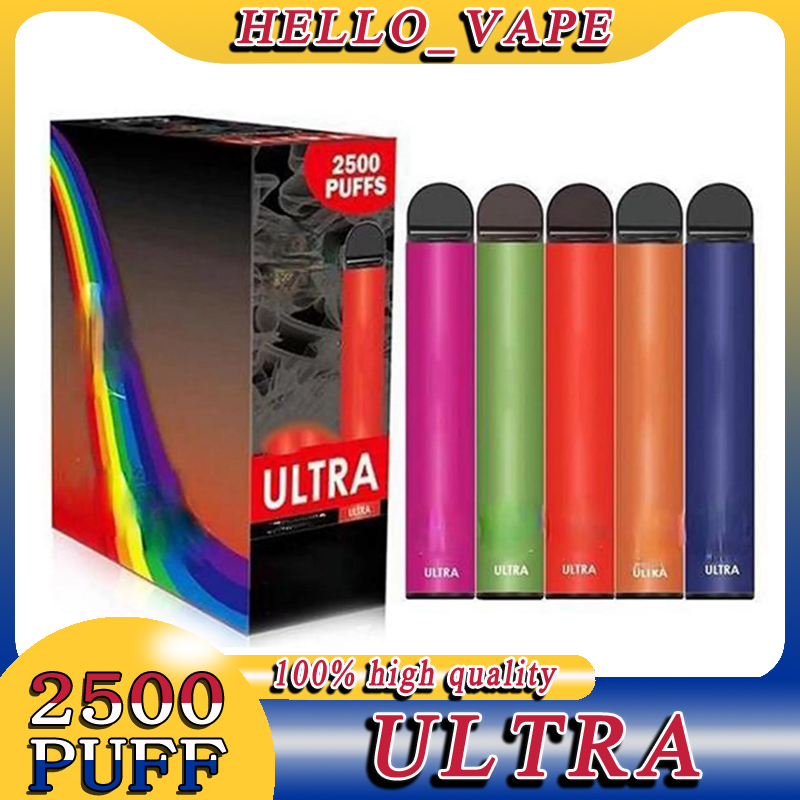

Ultra 2500 Puffs Disposable cigarette Vape Fumed Ultra 2500 Puff Device 850mah Battery 9ml Cartridge Starter Kit 500 VS