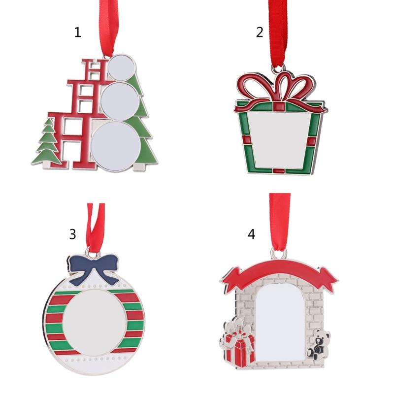 

Keychains Sublimation Blank Pendant Heat Transfer Christmas Tree Hanging Ornament With Red Rope For Holiday DIY Crafts Au03 21Keychains