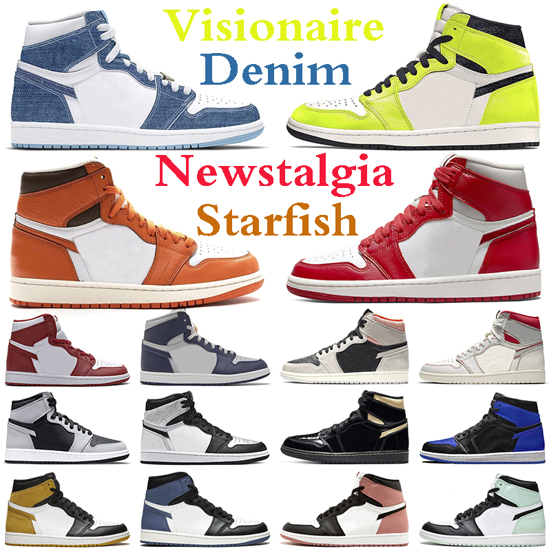 

Jumpman 1 Basketball Shoes 1s Men Women Starfish Newstalgia Visionaire Denim Georgetown Phantom Neutral Grey Rebellionaire Shadow 2.0 Mens Trainers Sports Sneaker, #4 royal patent 36-46