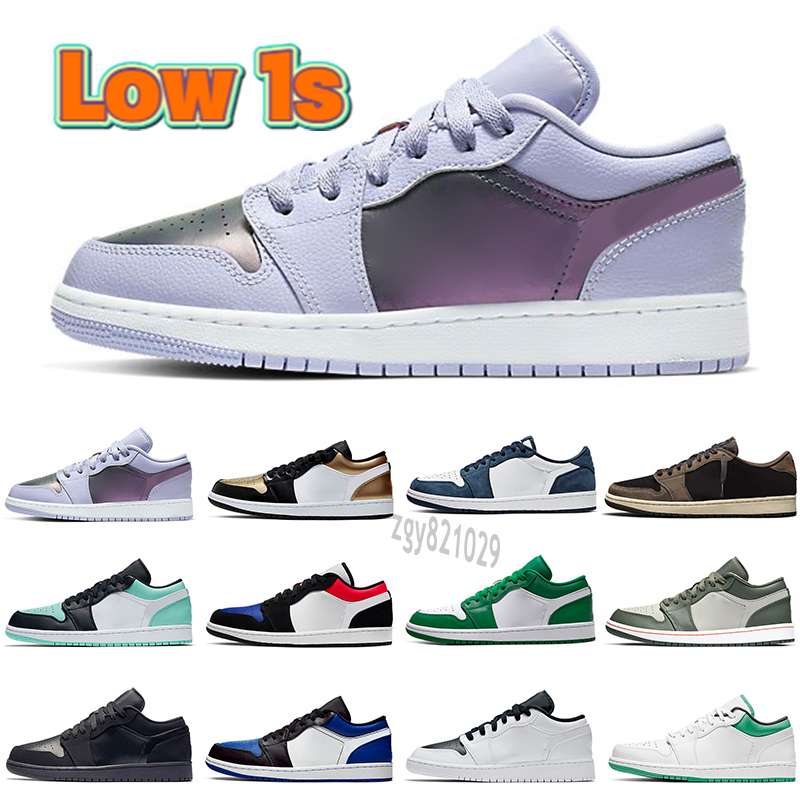

2022 University Blue UNC Low 1s Jumpman 1 Men Basketball Shoes Hyper Royal Court Purple Light Smoky Grey Pine Green Shadow Reverse Bred Sports Women Sneaker zgy0, Color 15 36-40