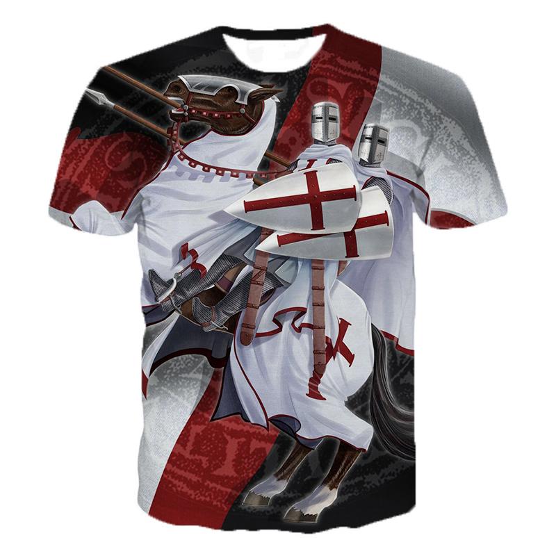 

Men's T-Shirts Knights Templar 3d Print T Shirt Fashion Casual Man Female Cool Material Harajuku Streetwear ToMen's, V4