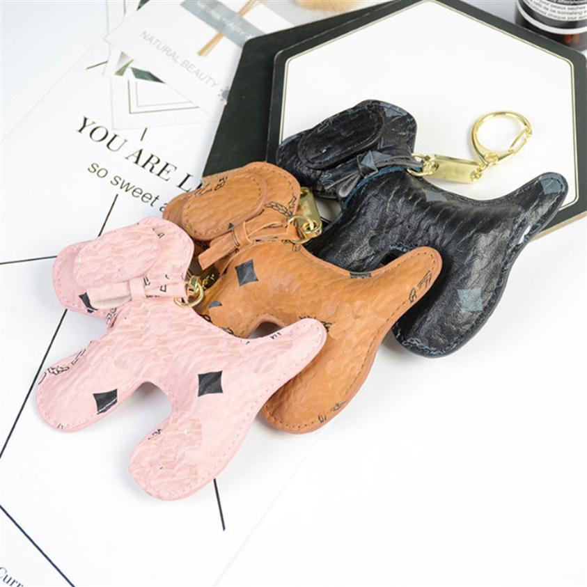 

Cute Dog Design Grid Print Car Keychain Bag Pendant Charm Jewelry Flower Key Ring Holder for Women Men Fashion PU Leather Animal T194E