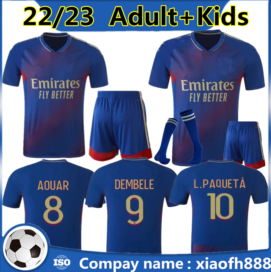 22 23 Lyonnais Lyon Soccer Jersey troisième à l'extérieur 2022 2023 MAILLOTS TOKO EKAMBI MEMPHIS KADEWERE AOUAR L.PAQUETá Bruno G. Men Kid Kit Ki