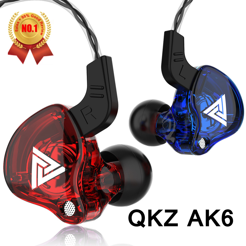 

Original QKZ AK6 Copper Driver HiFi Wired Earphone Sport Running Headphones Bass Stereo Headset Music Earbuds fone de ouvido, Sk7 red