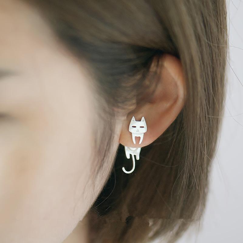 

Dangle & Chandelier Sterling Silver Earrings Hypoallergenic Eardrop Fine Jewelry Stud Cat Fish Ear Studs Prevent Allergy Dangler Women GiftD