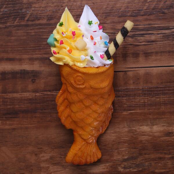 

Bread Makers Simulation Ice Cream Fish Waffle Sample;Food Salmon Model;Chocolate Matcha Cone;Fake Props Taiyaki