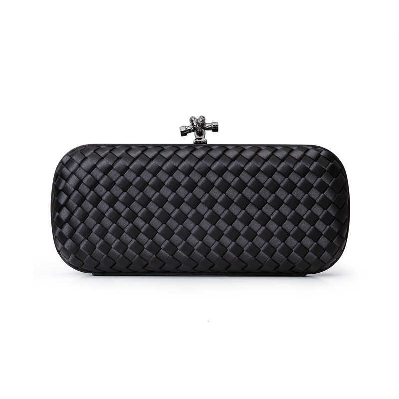 

Women Bags Artificial Silk Woven Crossbody Clutch Evening Bag Small Purse Business Party Banquet Dress Handbag Shoulder Bag Gift, Small black