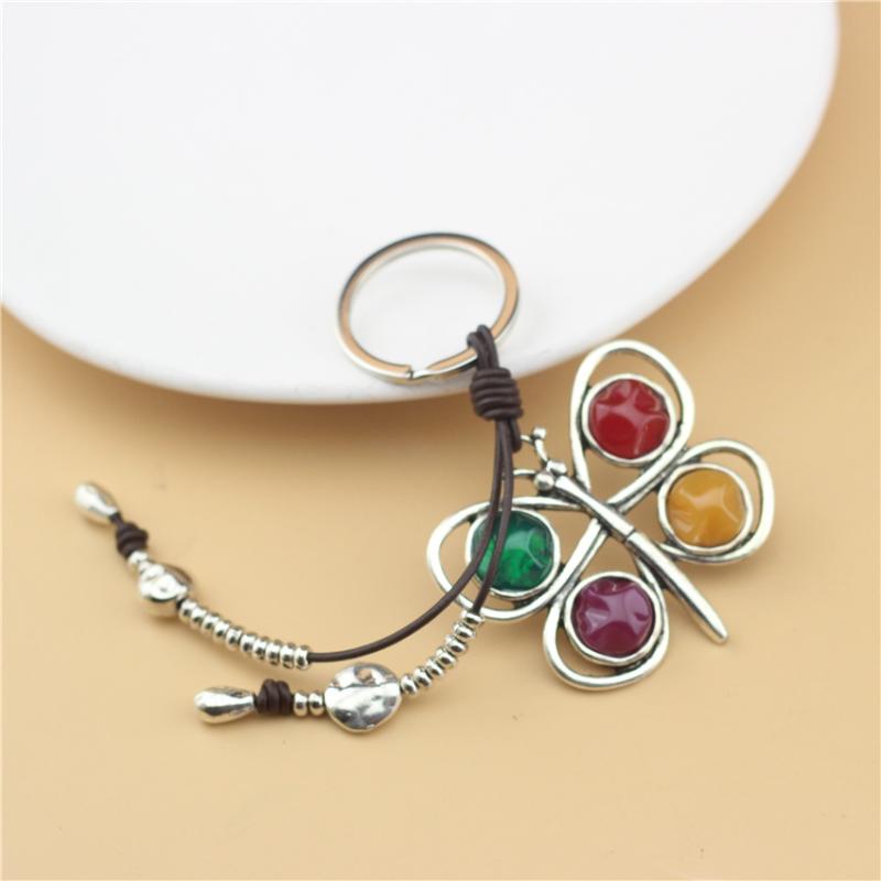 

Keychains Fashion Jewelry Vintage Retro Anniversary Keychain Leather Tassel Big Butterfly Women Key Bag Accessories LOW0012KYKeychains Keych