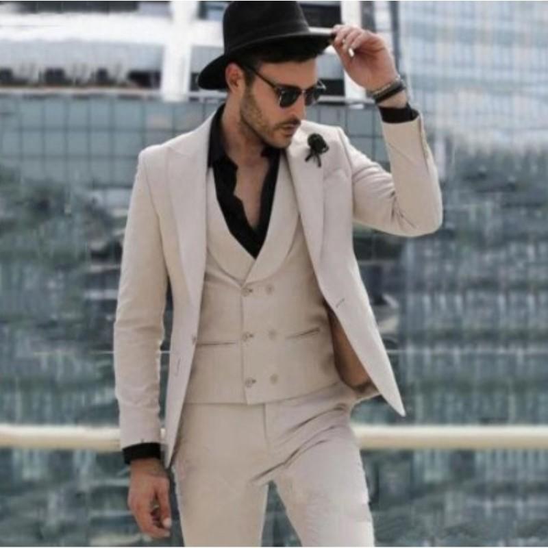 

Men' Suits & Blazers 2022 Winter Casual Slim Fit Men Wedding Tuxedo Peaked Lapel Groom 3 Pieces(Jacket+Pants+Vest)costume Garcon Mariage, Custom made