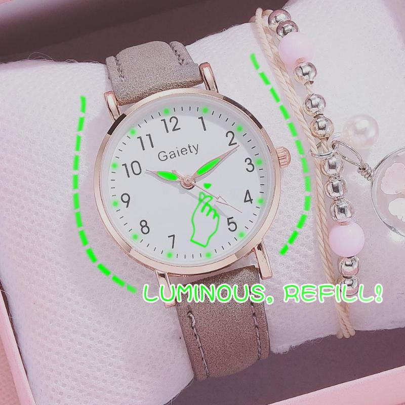 

Wristwatches Fashion Luminous Women Watches Simple Leather Strap Dress Ladies Wrist Casual Quartz Watch Girl Clock Gift Montre Femme, 1pc green