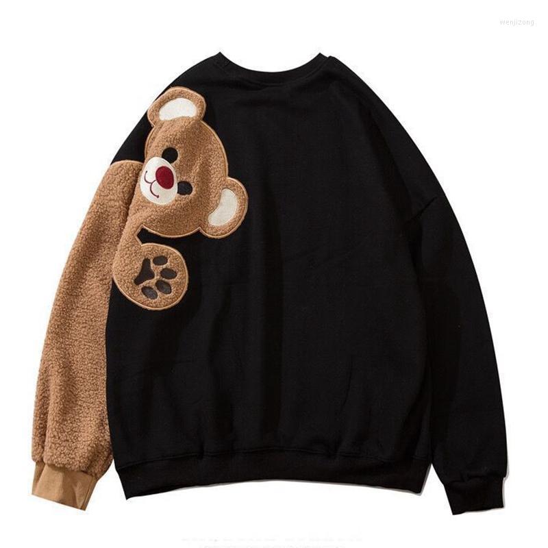 

Women's Hoodies & Sweatshirts High Quality Oversized Harajuku Women 2022 Autumn Winter Fleece Bear Korean Chic Cute Long Sleeve Pullovers, Black