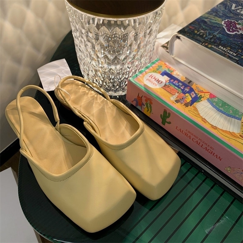

Korean Flat Sandals Women Summer Simple Square Toe Slippers Solid Color Single Shoes Vacation Beach Chunky Heel 220611, Black 2cm