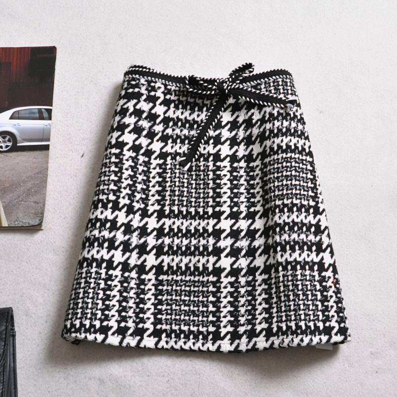 

Elegant Bow Tie Women Plaid Summer Casual Slim Fit Fashion Streetwear Skirts, Multi