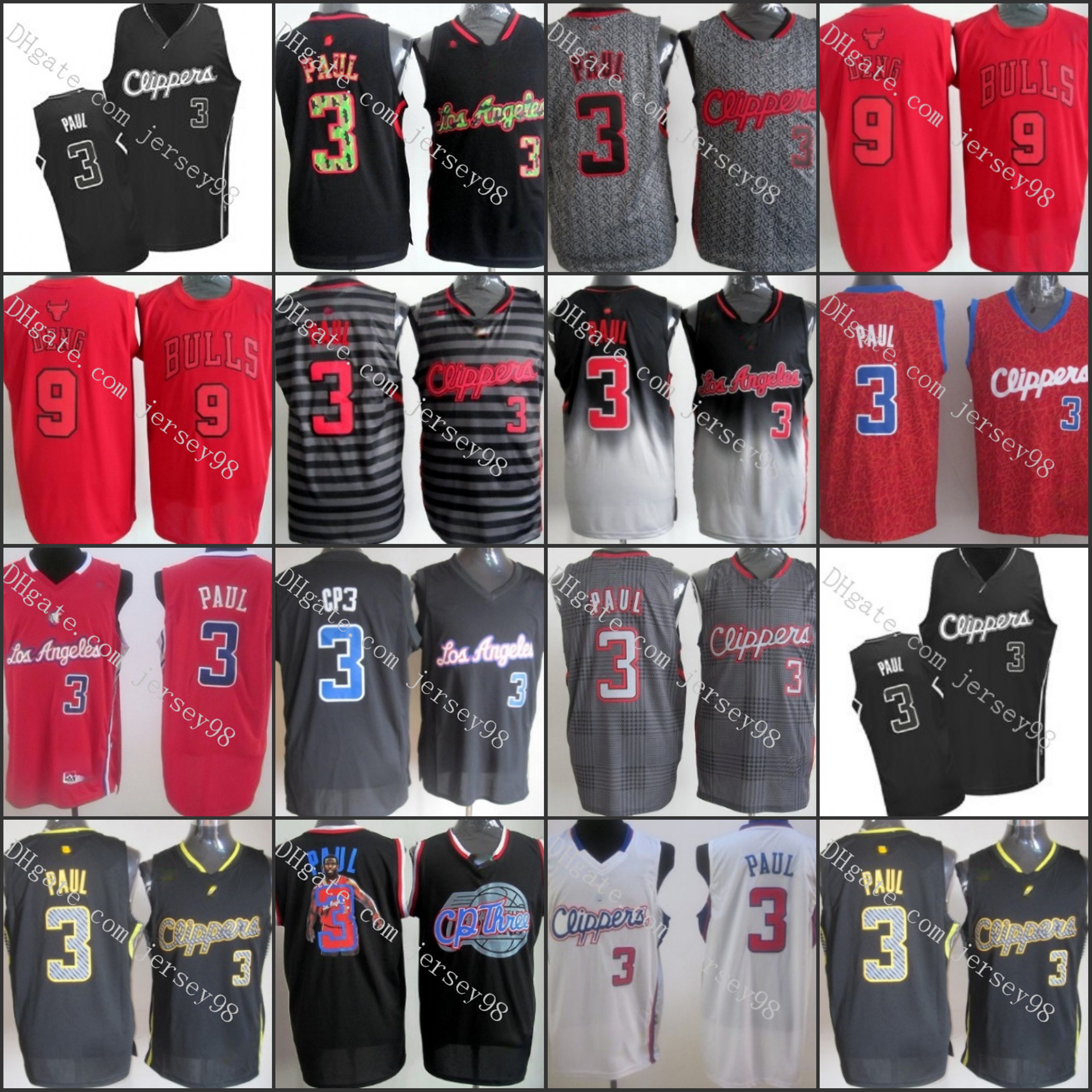 

Los''Angeles''Clippers''MEN #9''Luol''Deng #3''Chris Paul men retro Jersey