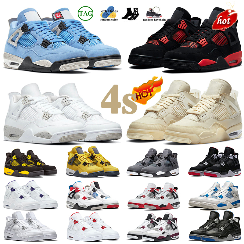 

2022 basketball shoes men women 4s Sail 4 Red Thunder Black Cat White Oreo Patent Bred Rebellionaire Hyper Royal Dark Marina University Blue, Customize