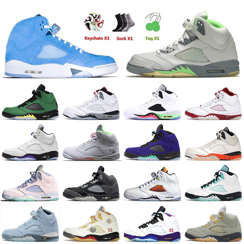

Top Fashion Mens Basketball Shoes 5 5s V OG Jumpman Green Bean Unc Racer Blue Anthracite Jorda Jorden Retro Sail What The Sneakers Trainers Size 13, D9 alternate bel-airs 36-47