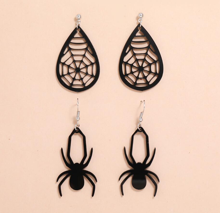 

New Chrismas Gift for Girl Lady Kit Animal Snake Wave Fashion Jewelry Nightclubs exaggerated oversized punk fashion personality matte black spider