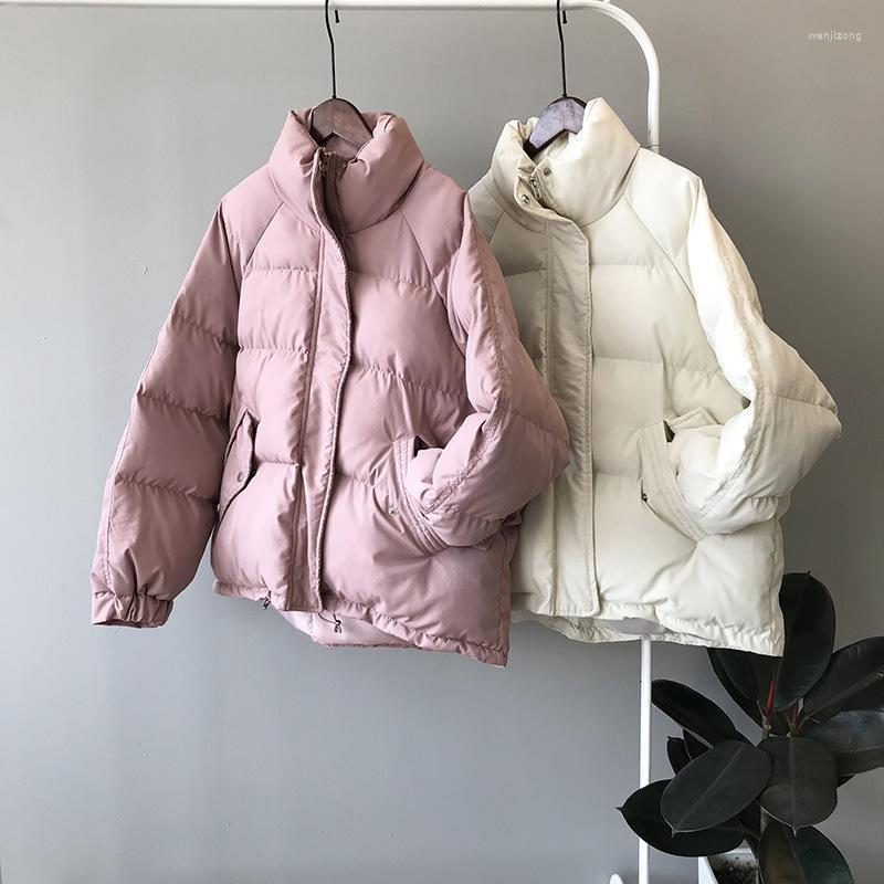 

Women's Down & Parkas ZITY 2022 Autumn Winter Jacket Women 'S Stand Collar Thick Warm Coat Casual Oversized Outwear Female, Pink