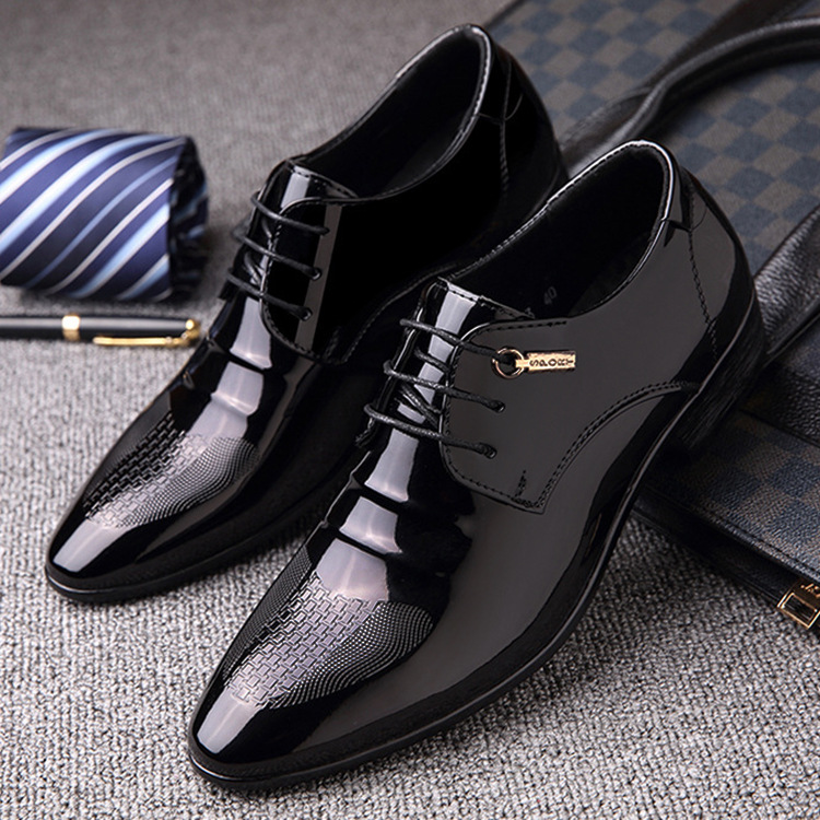 

Wedding Fashion Elegant Dress Shoes for Men Italian Man Formal Leather Shoes Male Casual Society Loafers Shoe Male Footwear Large Sizes, Black 1