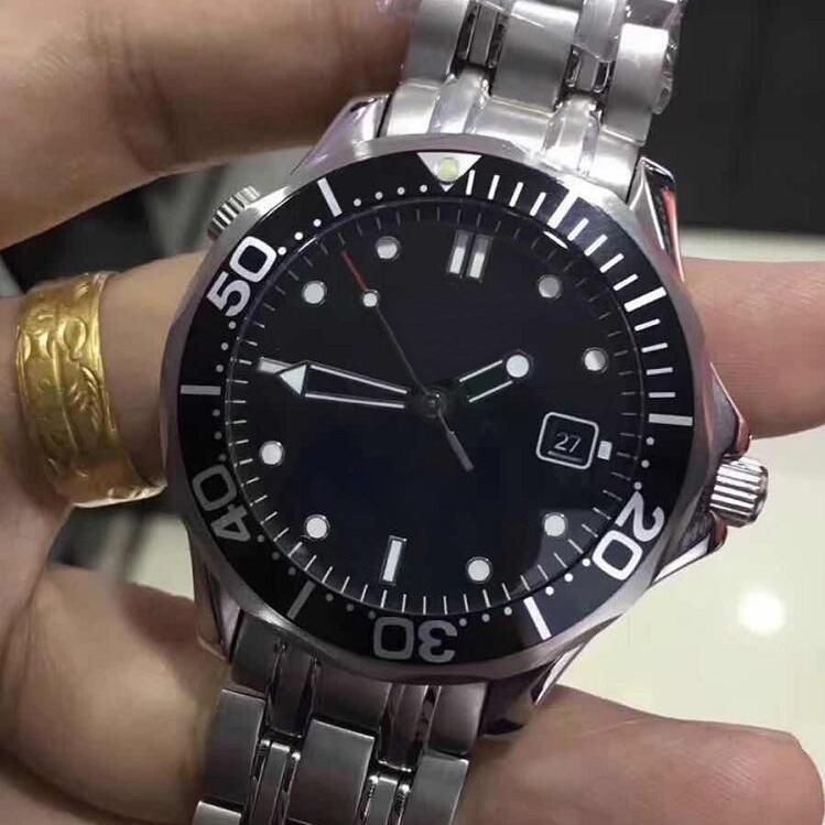 

Christmas Free Automatic Mechical james bond aqua mens Master Watch Black Stainless Steel Watches Men Wristwatches