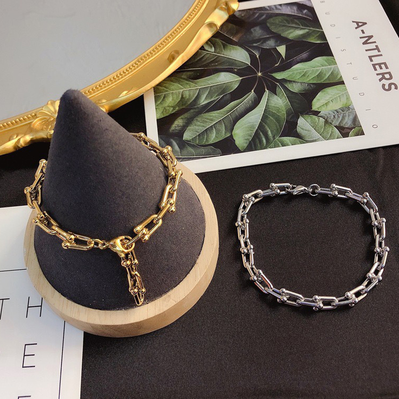 

New Style Bracelets Women Bangle Wristband Cuff Chain Designer Jewelry Crystal 18K Gold Plated 925 Silver Plated Stainless steel Wedding Lovers Gift L081