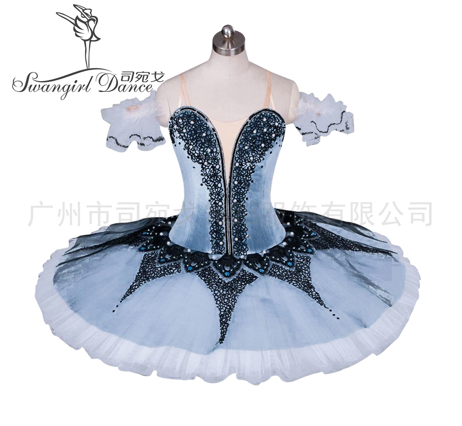 

Adult Professional Ballet Tutu Grey White Queen Classical Ballet Stage Costume Nutcracker Performance Gray Platter TutuBT9032
