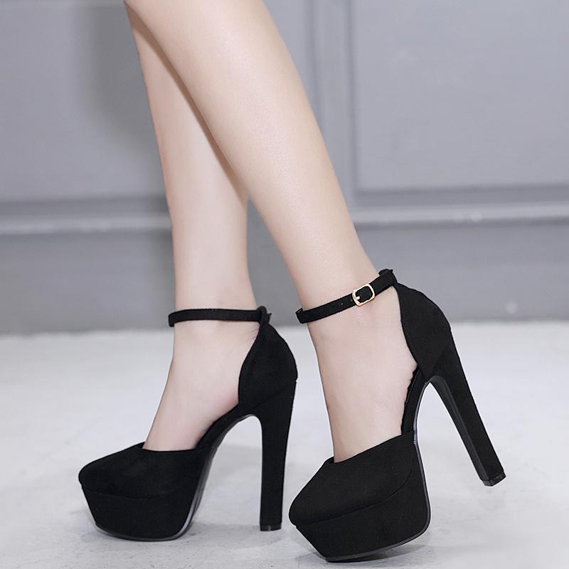 

Sandals Coarse-heeled Waterproof Table Style Simple Fashion Banquet Shoes Buckle Professional Women's In Summer 2022Sandals, Black