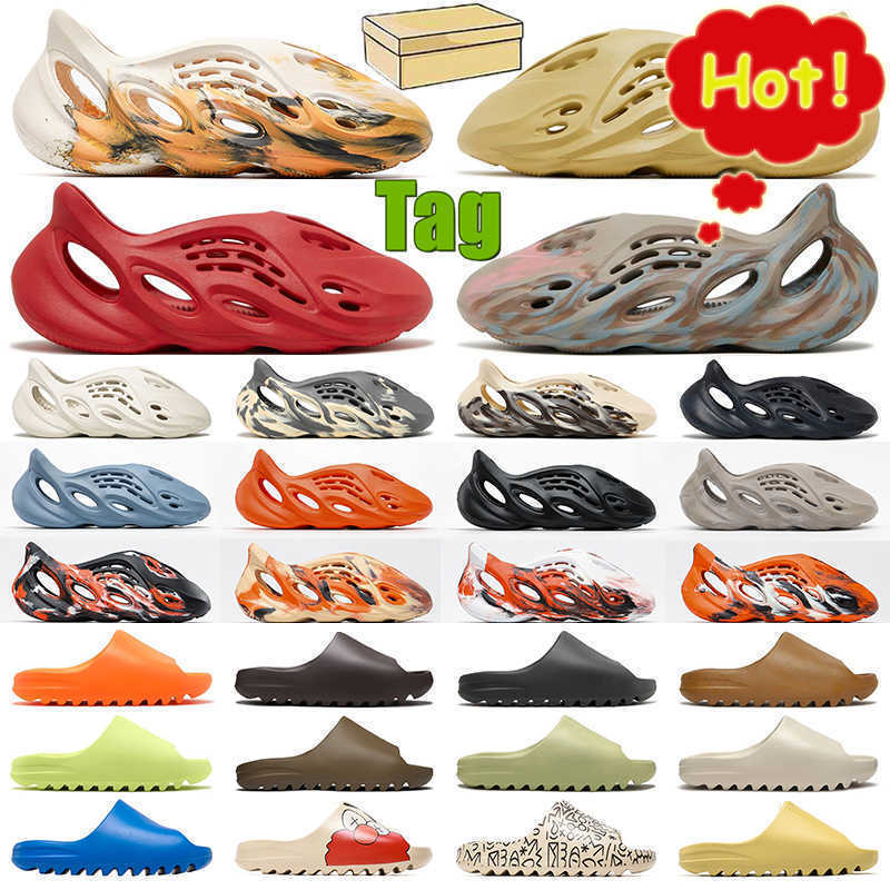 

2022 With box new series lemon green Foam Runner Sandals Slipper Clog lady sandal acoustic eva resin Slides Black MX sand grey Moon Grey Woman, Customize